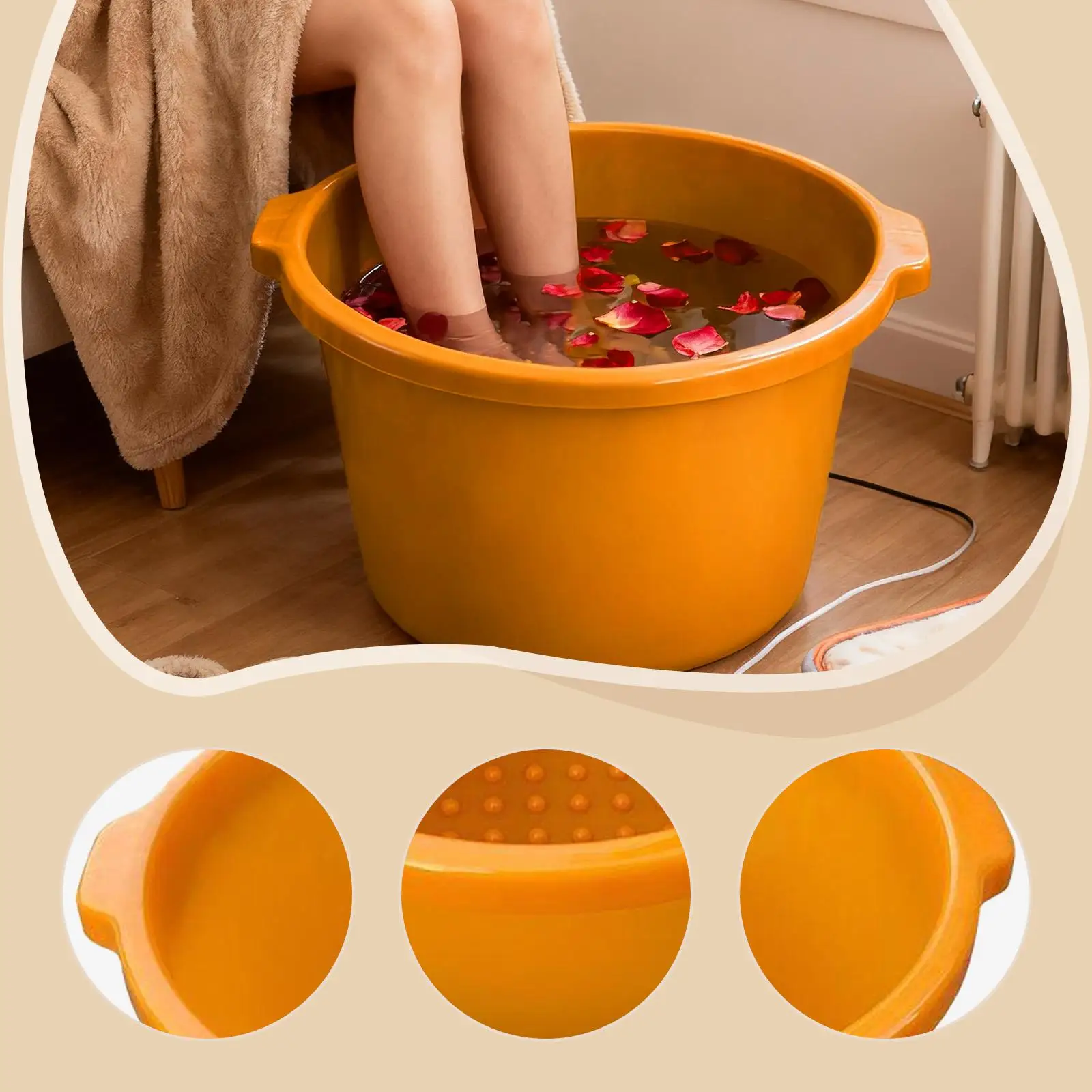 Fußbad, Spa, Wanne, Waschbecken, tragbar, rutschfeste Unterseite, vielseitiger Eimer für Reisen