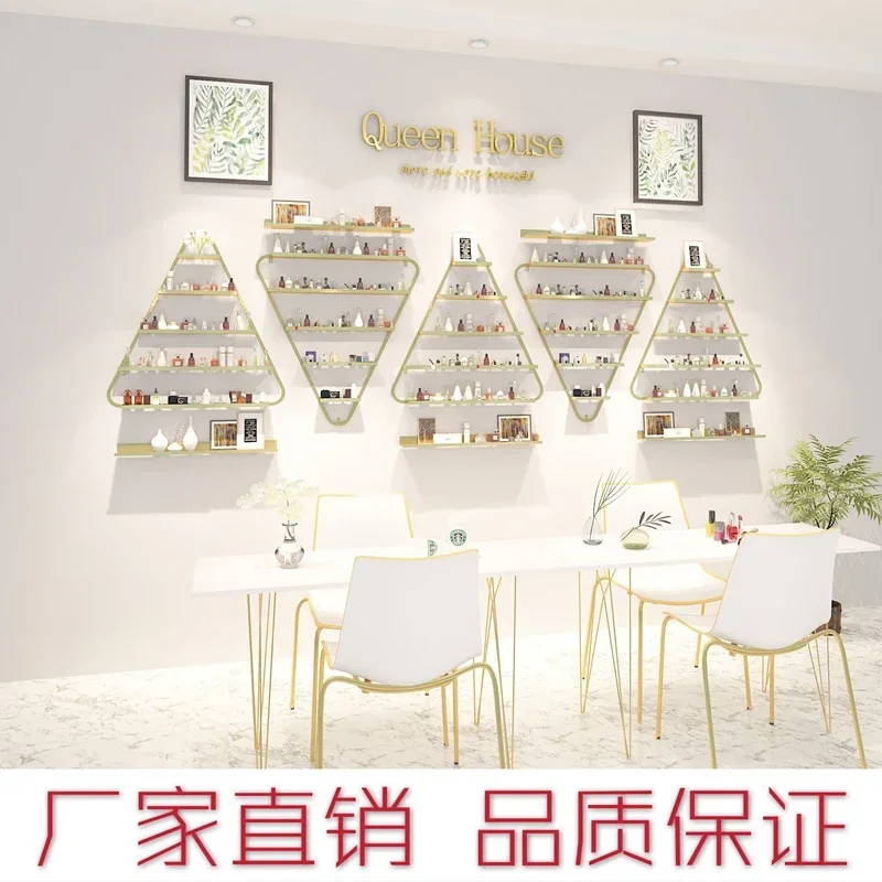 Nail rack display rack, net red wall mounted nail polish glue display cabinet, shelf on the wall of nail salon, cosmetics goods