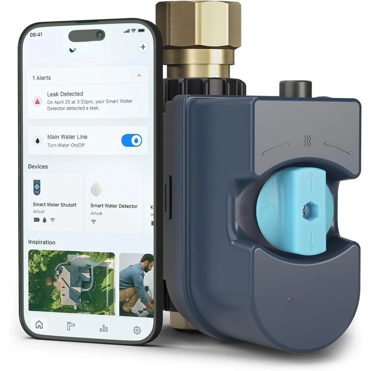 

Flo Smart Water Monitor and Automatic Shutoff Sensor, Wi-Fi Connected Water Leak Detector for 1-Inch Diameter Pipe, 900-006