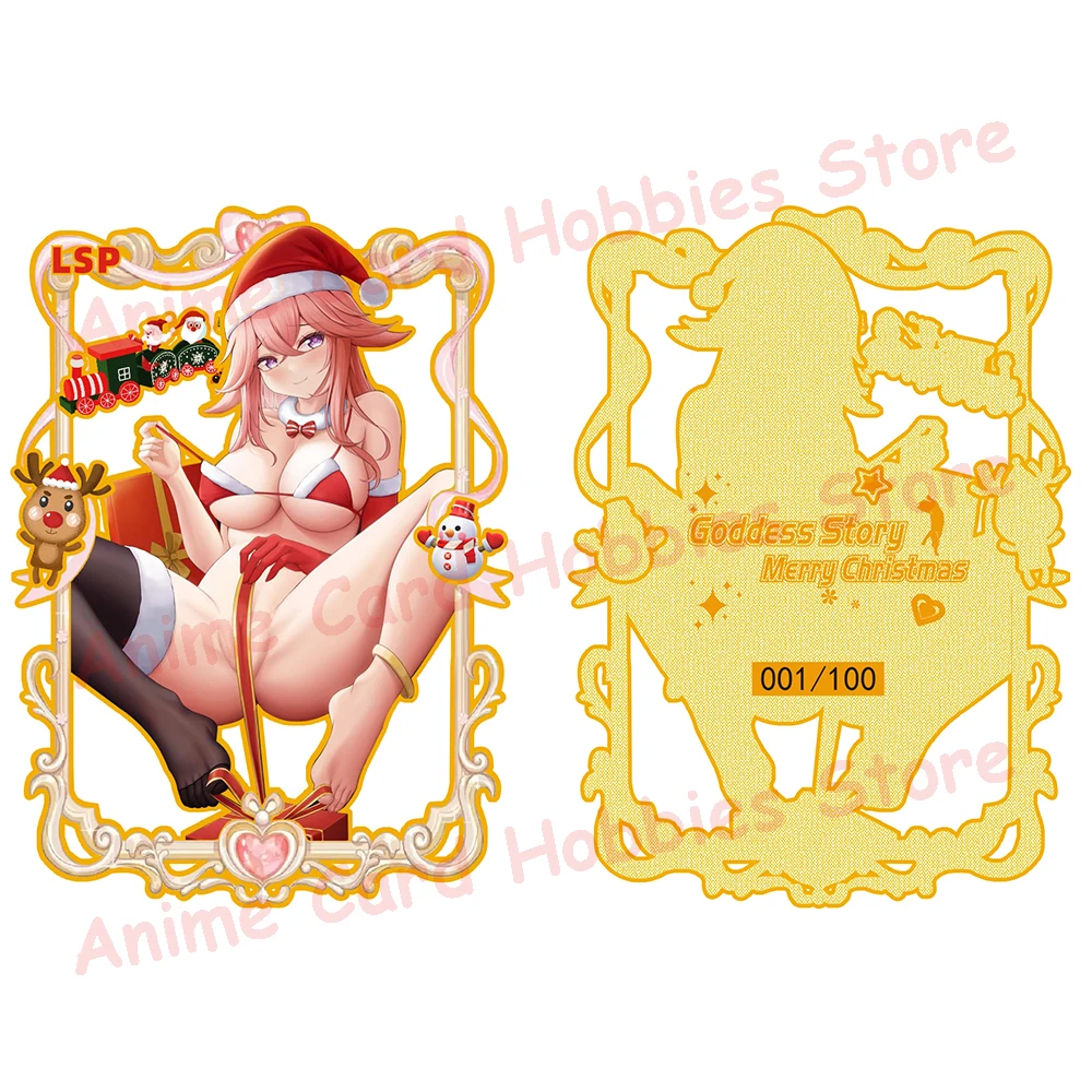 New Goddess Story One Piece Demon Slayer Metal Cards Nami Yor Gorger Makima Rem Power Anime Girl Bikini Metal Card Kids Toy Gift