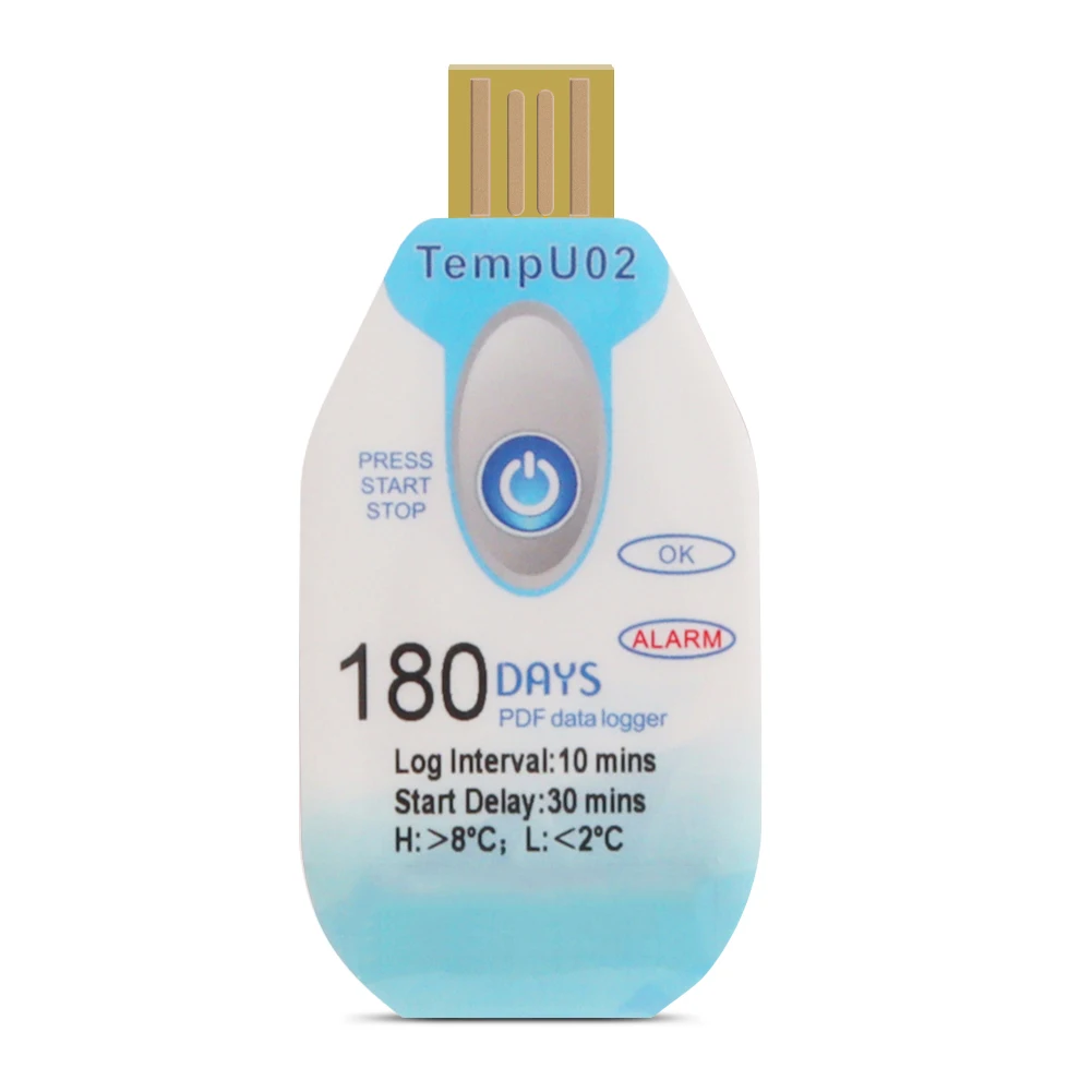 Cold Chain Logistics Temperature Humidity Logger Disposable Temperature Logger Device Monitoring Refrigeration Industry