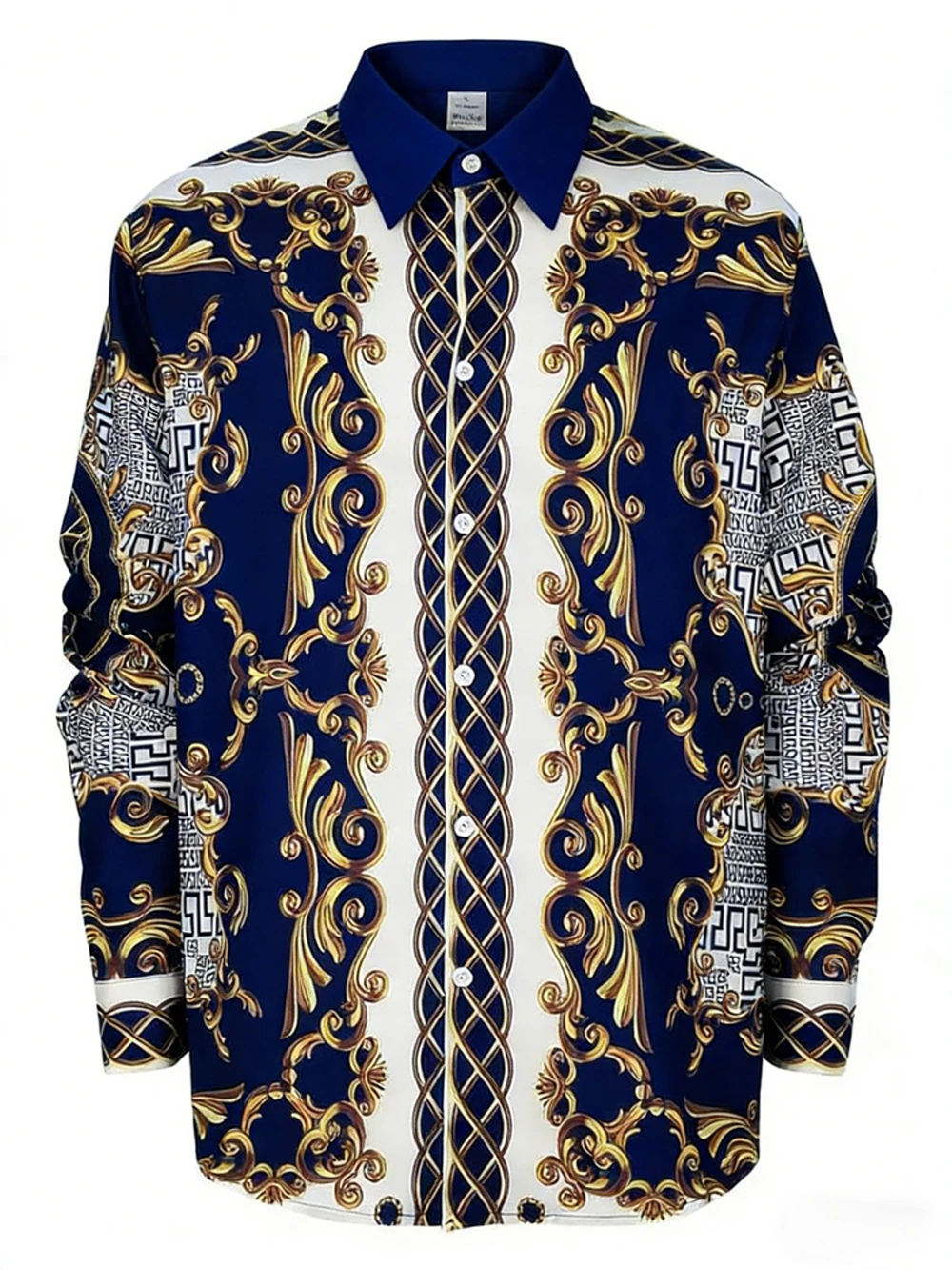 Men's Luxury Long-Sleeve Shirt 9 Colors Baroque High-Definition Printed Shirt Hawaiian Vacation Outdoor Social Men's Clothing