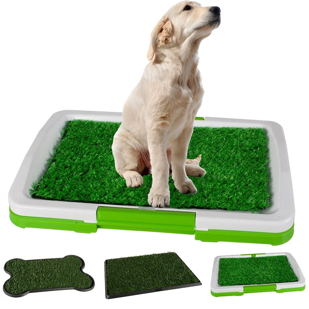 Pet Dog Cat Litter Toilet Mat Training Indoor Plastic Tray Grass Training System Box For Dogs