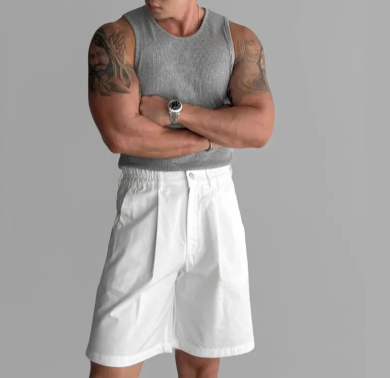 New Summer Light and Thin Sports Fitness Thick Threaded Vest Men's Elastic, Slim, Sweat-absorbing and Breathable