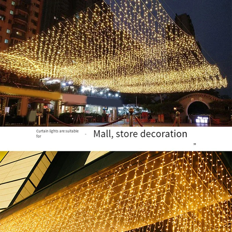 3.5 متر اكليل LED الستار جارلاند على النافذة الجنية أضواء السنة الجديدة جارلاند Led أضواء عيد الميلاد مع جهاز التحكم عن بعد #4