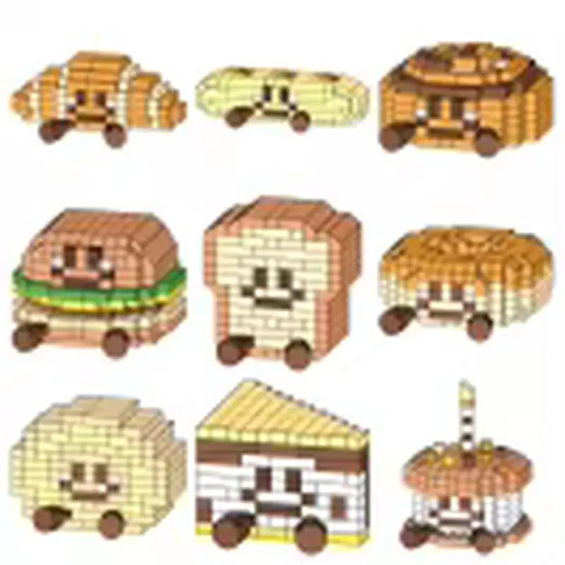 Bread Planet Mini Building Blocks Simulation Food Bread Dessert Micro Particle Bricks Desktop Decoration Puzzle Toy