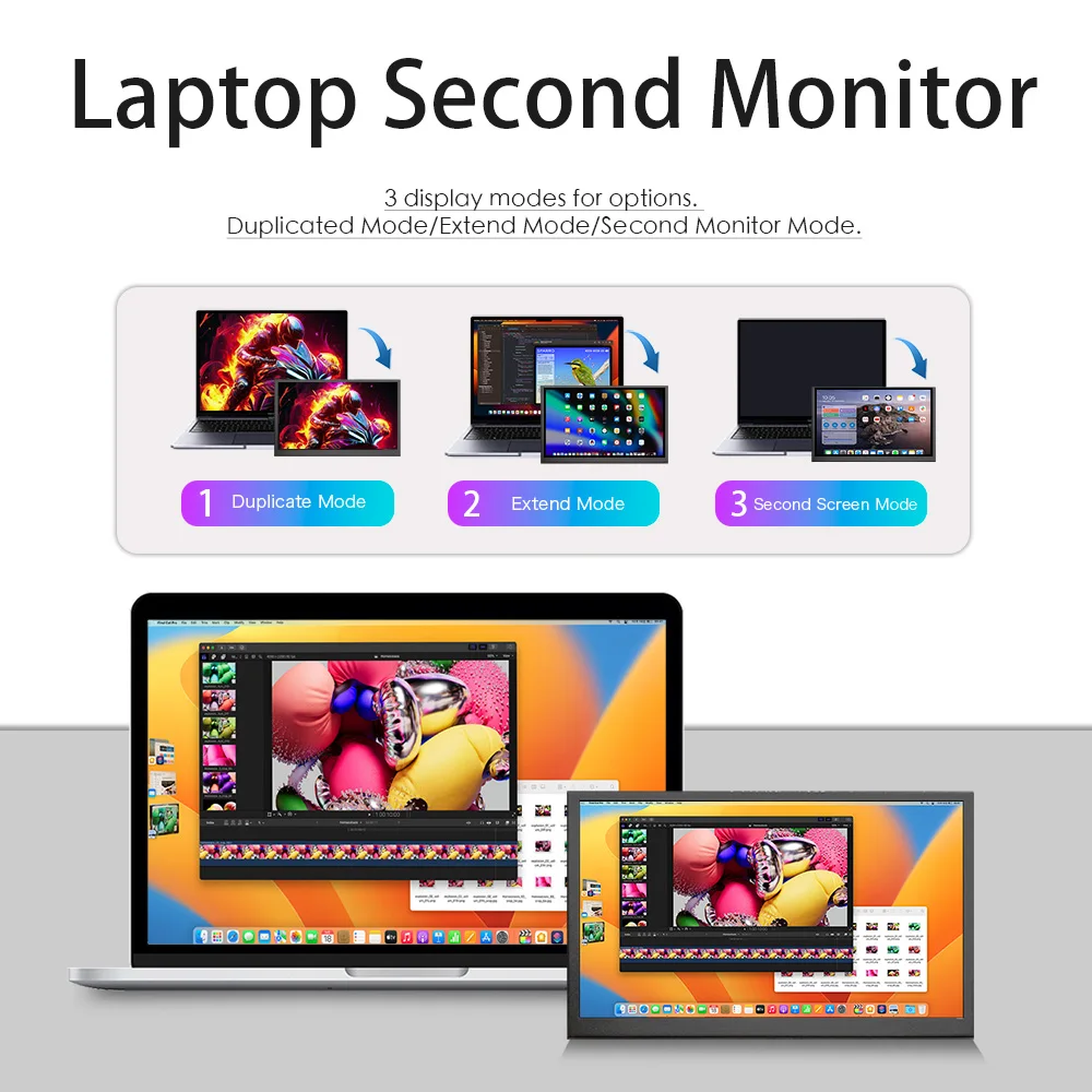 LESOWN Small Screen 10 inch Display USB-C HDMI-Compatible 2560x1600 IPS LCD Touchscreen Secondary PC Monitor，Built-In Speakers