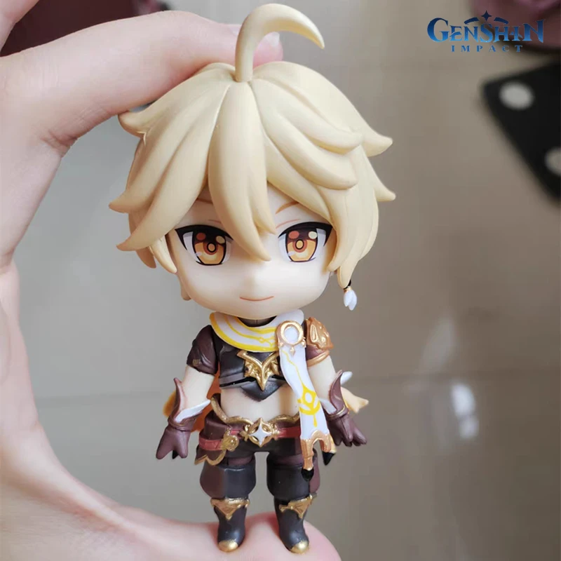 10cm Anime Genshin Impact Game Figure  Ver.q  1718# Traveler 1778# Lumine Pvc Action Figure Model Doll Collection Child Kid Gift