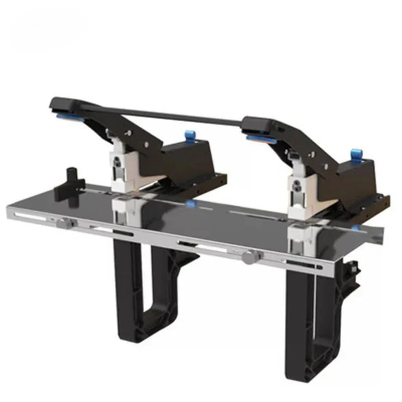 Manual thick layer double head double stapler riding stapler
