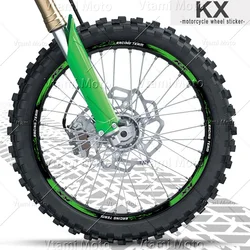 Reflective Motorcycle Wheel Sticker Motocross Rim Decals For KX 450 125 500 250X 450X KX450SR KX250F KX450F