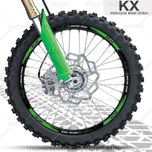 Pegatina reflectante para rueda de motocicleta, calcomanías de llanta de Motocross para KX 450, 125, 500, 250X, 450X, KX450SR, KX250F, KX450F