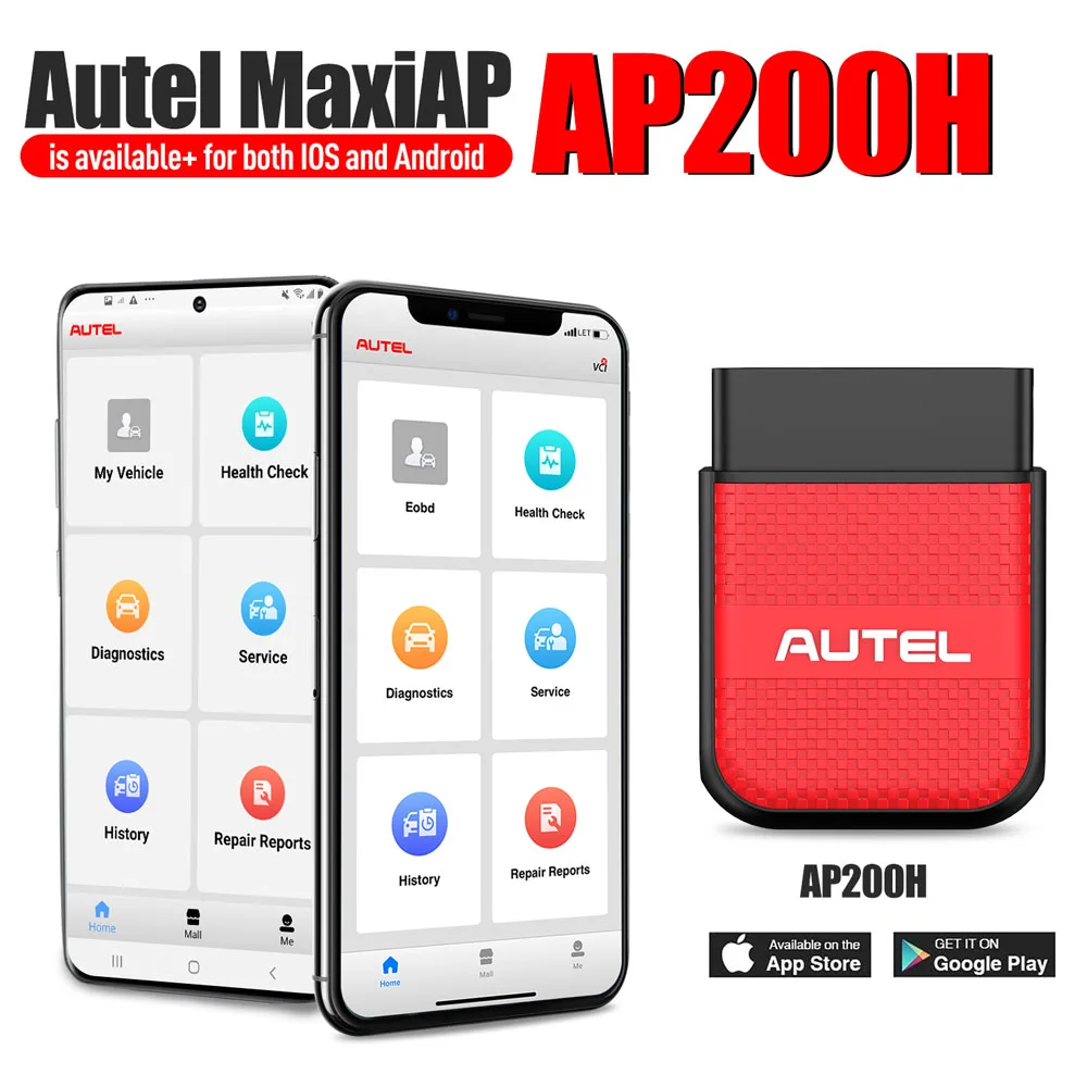 Autel MaxiAP AP200H Bluetooth-compatible 4 System Scanner with Health Reports for Engine/ Transmission/ ABS/ SRS