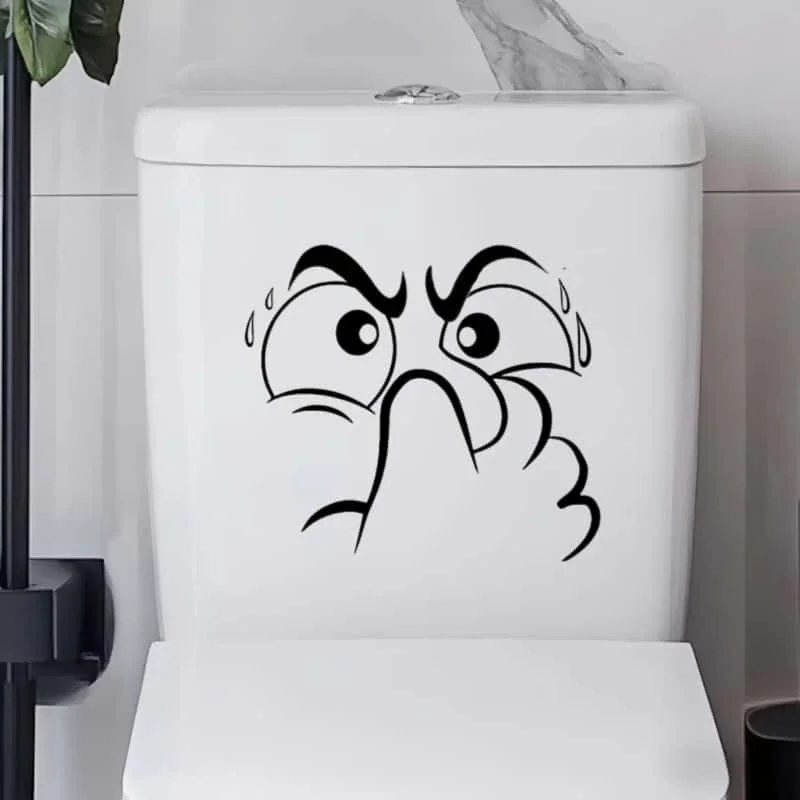 1/4 Stück lustiger Aufkleber für Toilettendeckel – selbstklebende Badezimmerdekoration mit ausdrucksstarkem Gesicht, rückstandsfreier, abnehmbarer Toilettendeckel-Aufkleber, zur Dekoration – Detail 6