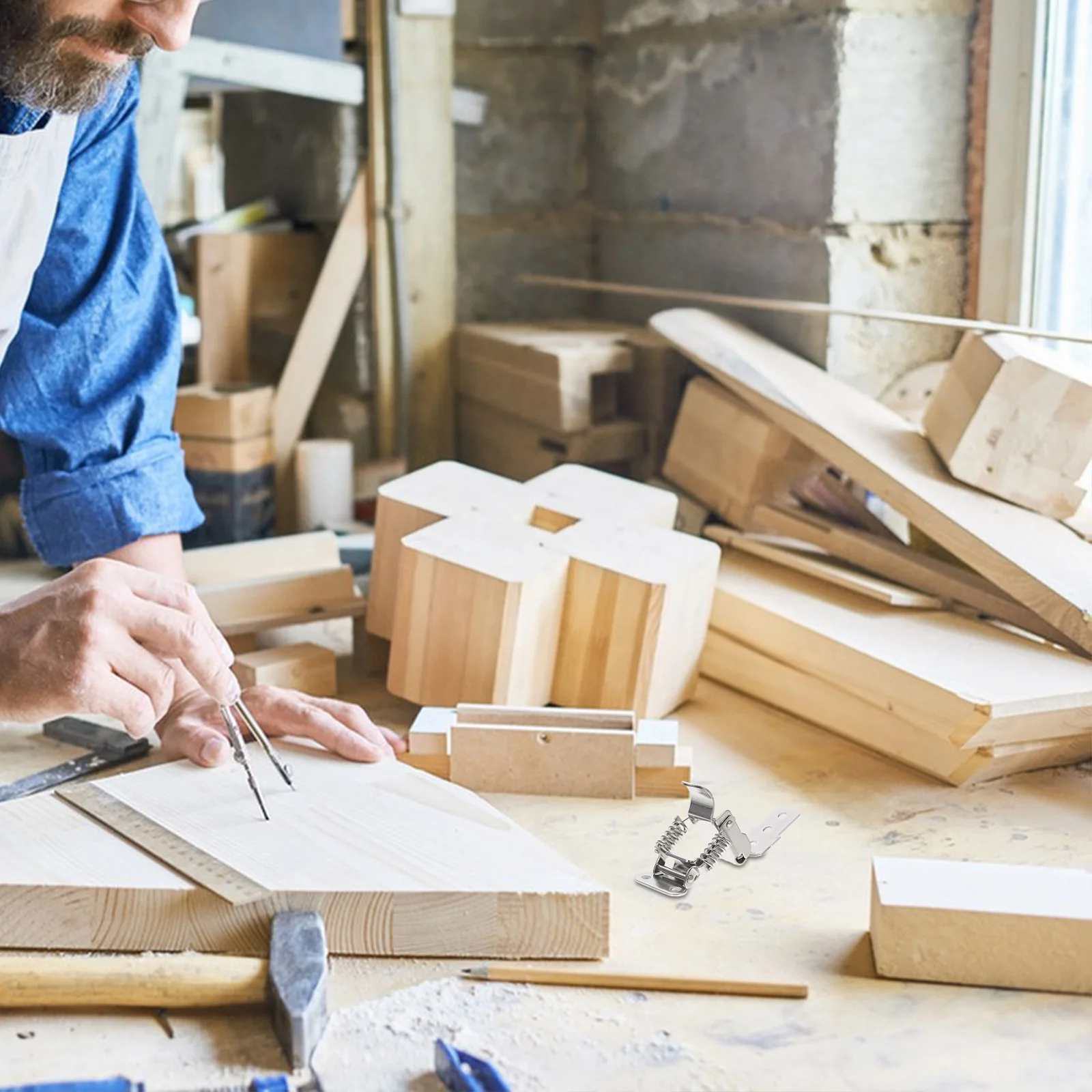 

Stainless Steel Double Spring Loaded Latch For Toolbox Beehive Wood Box Cabinet Door Locking Hardware Heavy Duty Buckle