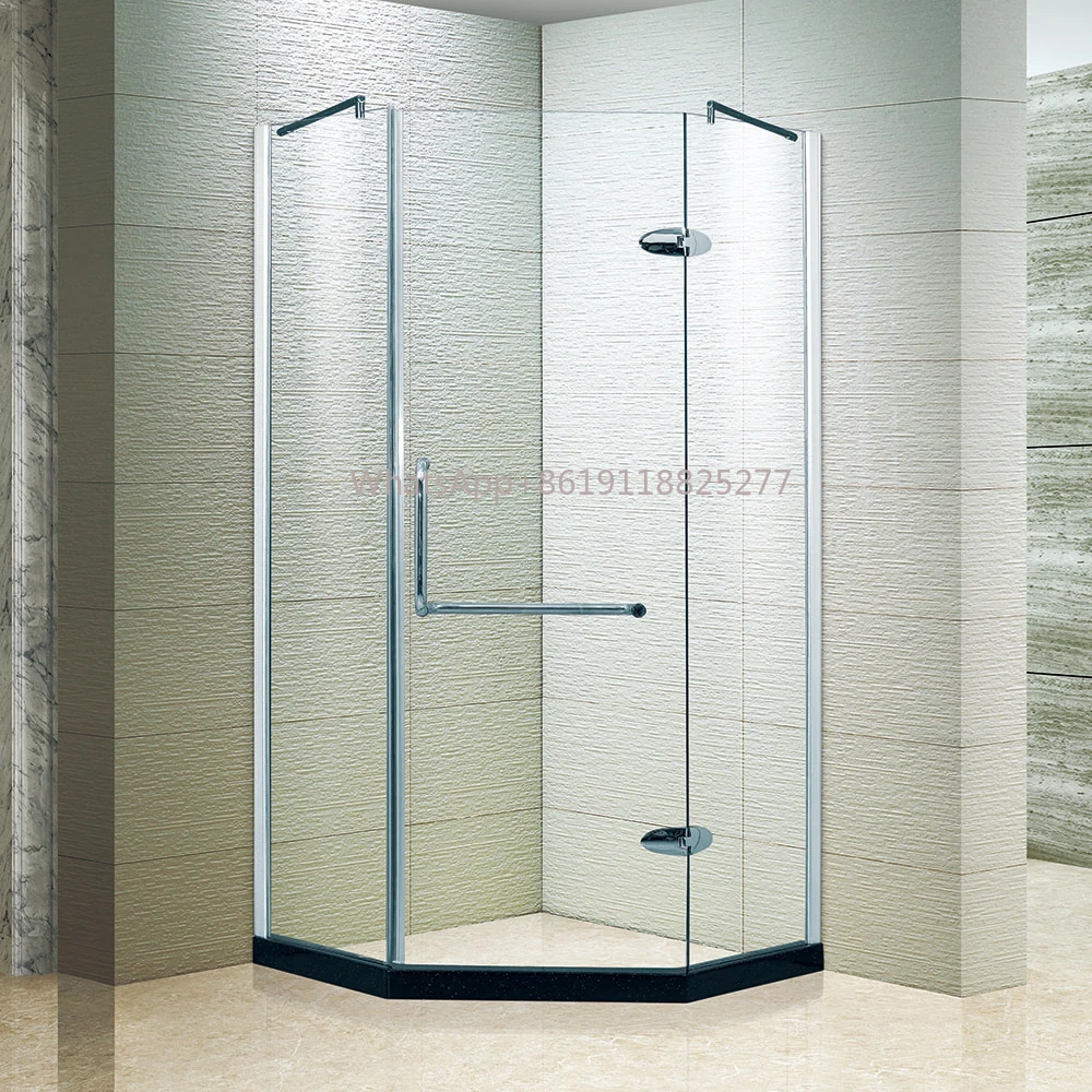 Profile Glass Shower Door Room Enclosure (KK3001) KMRY Hinge Frameless Hexagon Aluminium