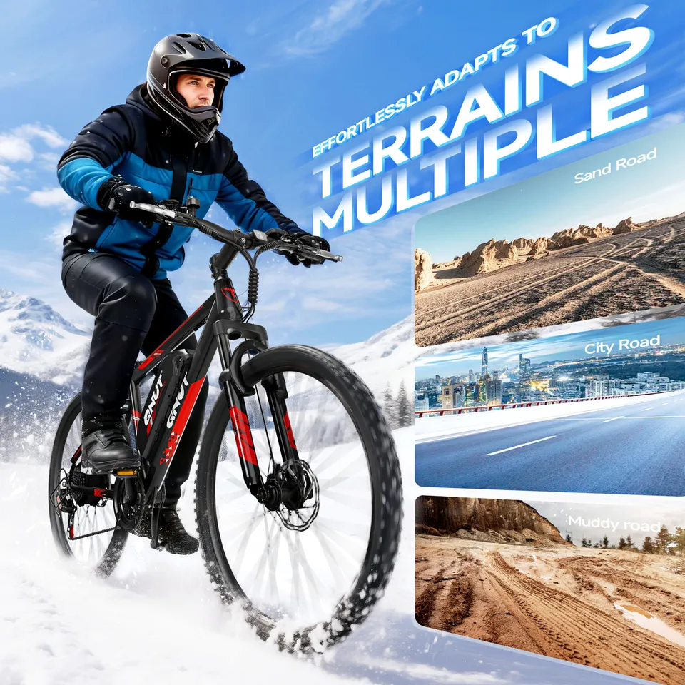 QNUT Adult Electric Bike 1000W Peak Motor 26 Inch Mountain Ebike for Adults,36V 10.4Ah Large‑Capacity Removable Battery,US Warehouse In Stock Fast Shipping image 10