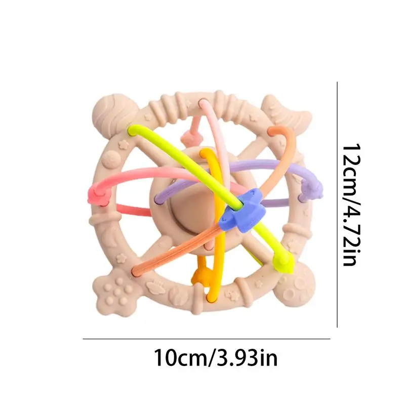 Kids Teether Toy 360 Degree Rotatable Safe Kids Rattle Toy For Soothing Gums Relief Baby Washable Teether Toy For Babies