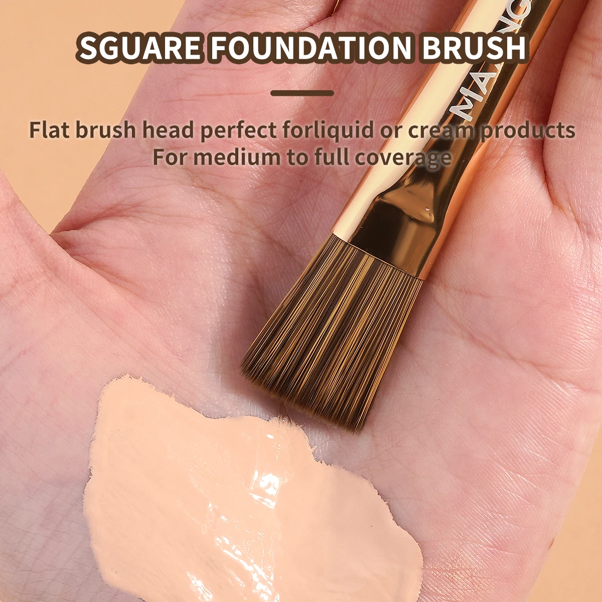 MAANGE 5pcs Aluminum Makeup Brushes Eyeshadow Details Coffee Super Soft Bristles for Concealing Highlight Gift for Christmas