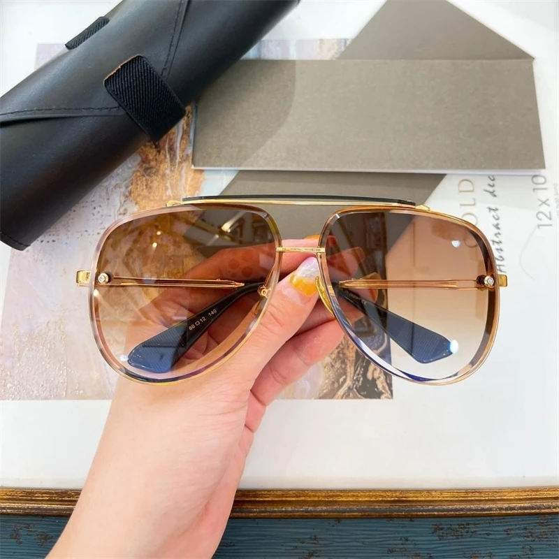 DILTA MACH EIGHT Fashion Female Sunglasses Men Women UV400 Outdoor Pilot Double Bridge Metal Alloy lunette soleil femme