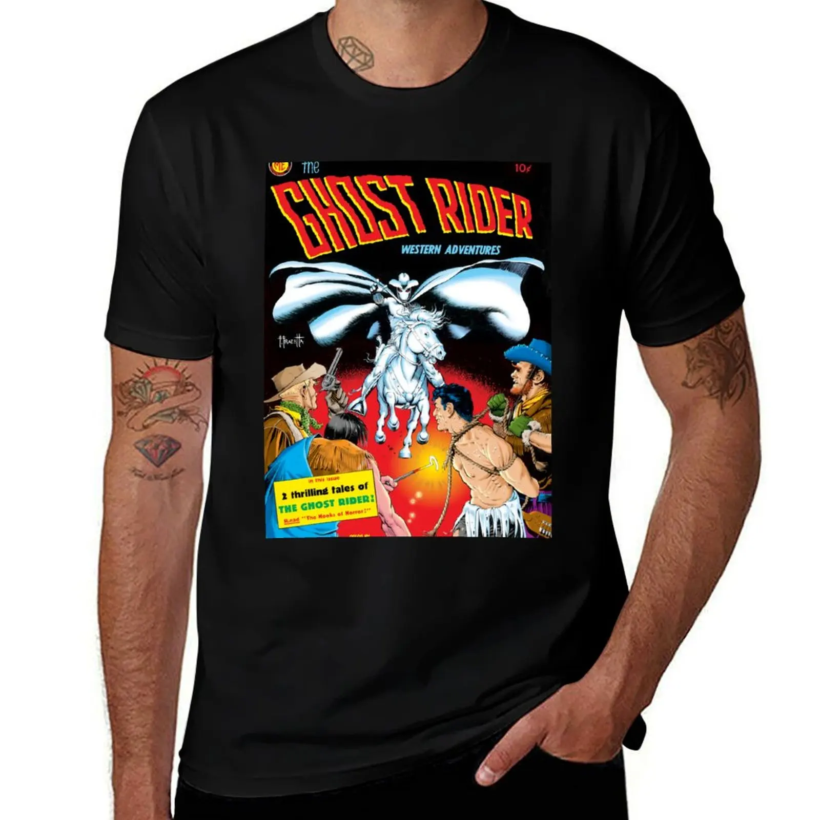 

Ghost Rider Branding Horror by Frank Frazetta T-Shirt man t shirts graphic t shirts for man cotton soft
