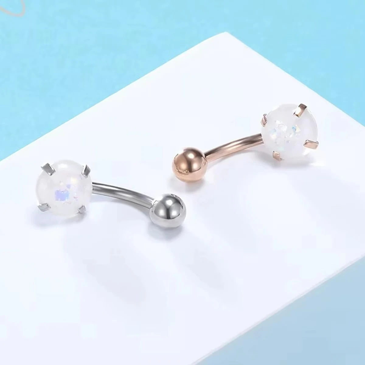 1 قطعة الذهب اللون الفولاذ المقاوم للصدأ البطن الدائري ، زهرة على شكل قلب كريستال السرة البطن زر خواتم فراشة السرة الثقب 14 جرام