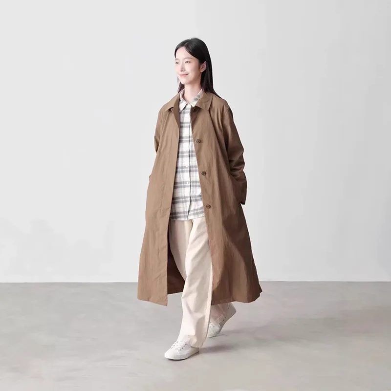 W2EJOURNEY EU US Size Luxury Quality Unisex Trench Coat Water-Resistant UV-Protection Lightweight Loose Fit Jacket Coat