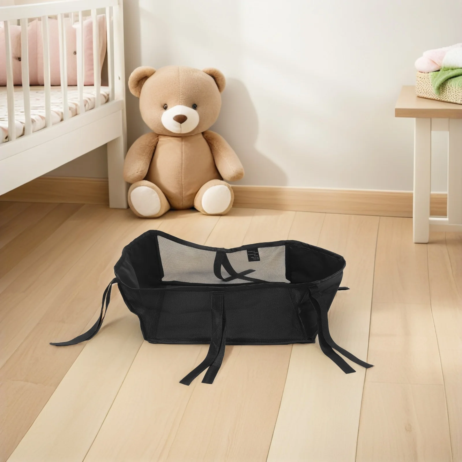 Stroller Accessory Basket Heavy Duty Under Seat Storage for Baby Stroller Organizer Compact Diaper Holder Utility Bin Pram