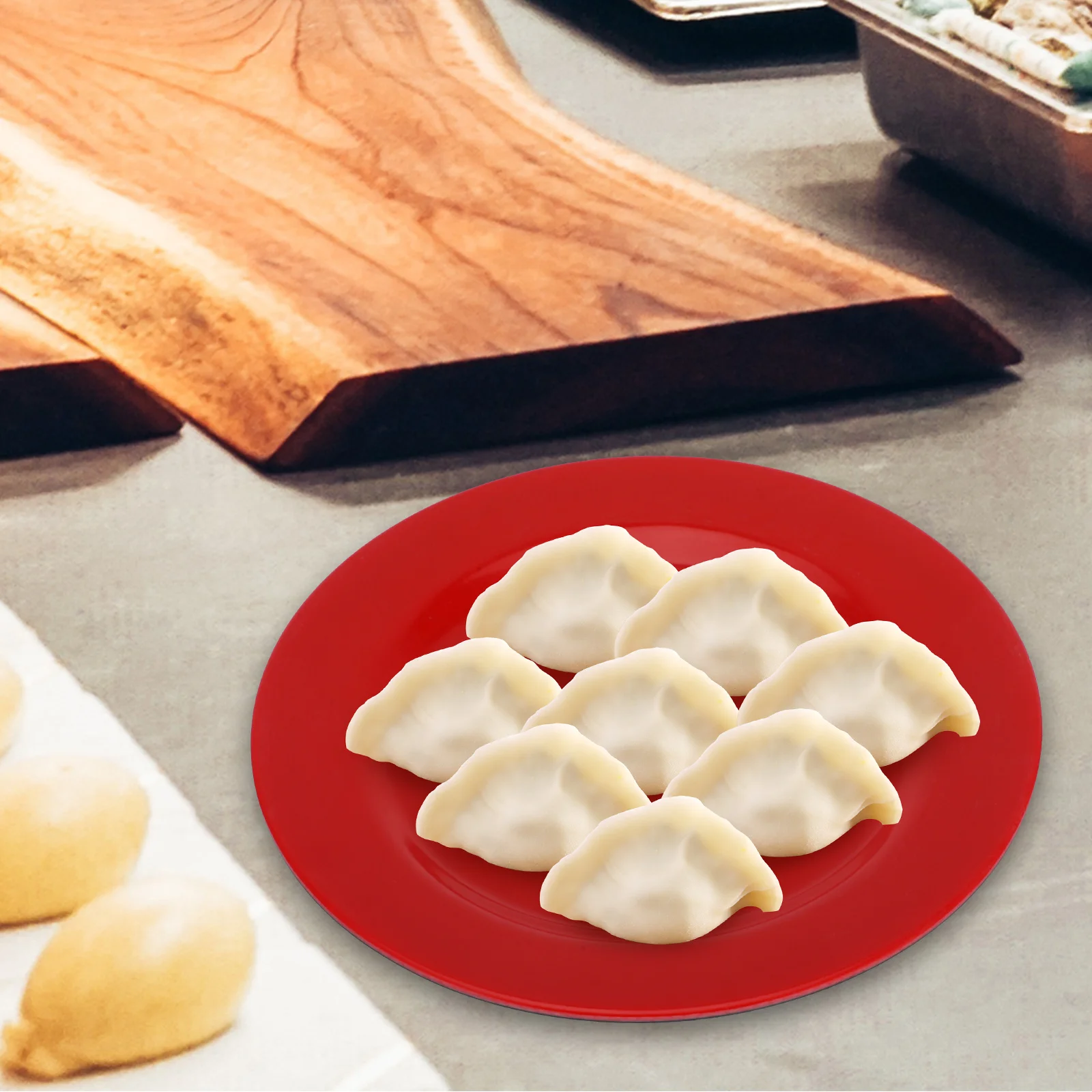 

4pcs Melamine Tableware Set Lightweight Imitation Porcelain Dishes Plates FriedRice SnackContainer RoundTray