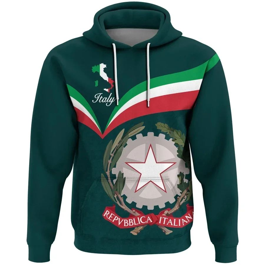 Italy flag Italian pullover 3D casu flag Italian pullover 3D casual fashion hoodie Custom men's and women's hoodie top T-shirt