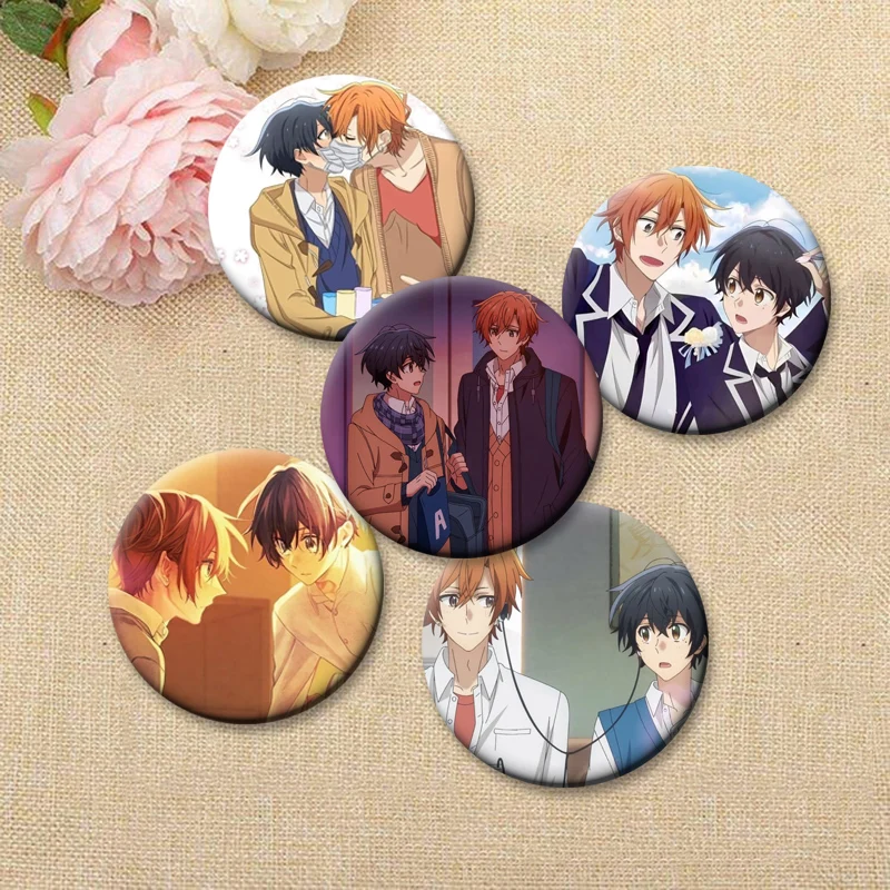 Anime Sasaki and Miyano Simple Button Pins Snap in Design Brooches Daily Stylish Ornament Badge Exquisite Gifts for Friends