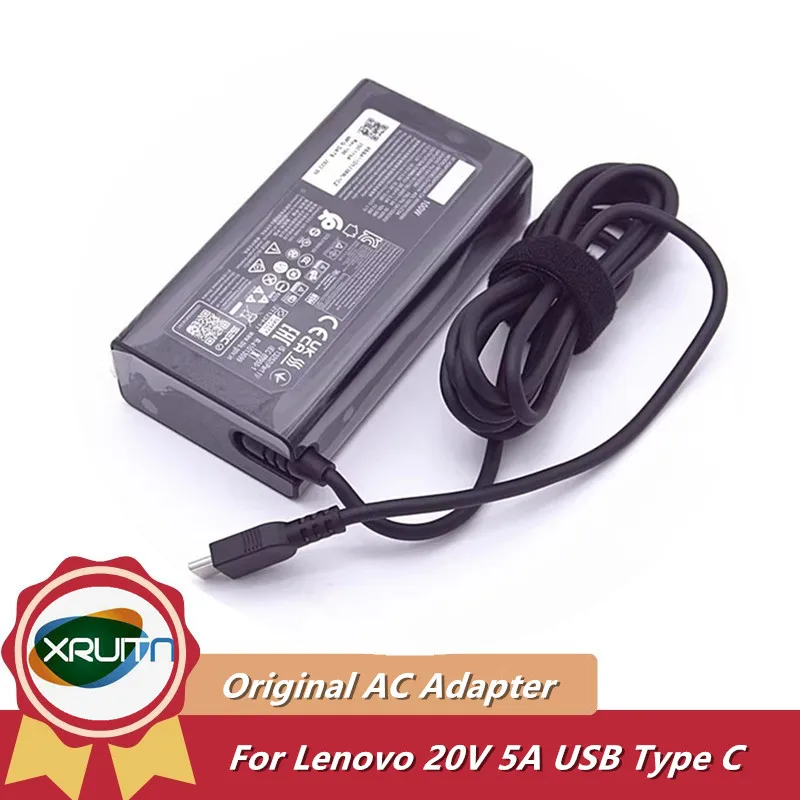 

Genuine 20V 5A 100W Power Adapter USB-C Type C Charger For Lenovo Idea Pad5 Pro16 Yoga Slim 7 Pro 14IAP7 ADL100YLC3A ADL100YDC3A
