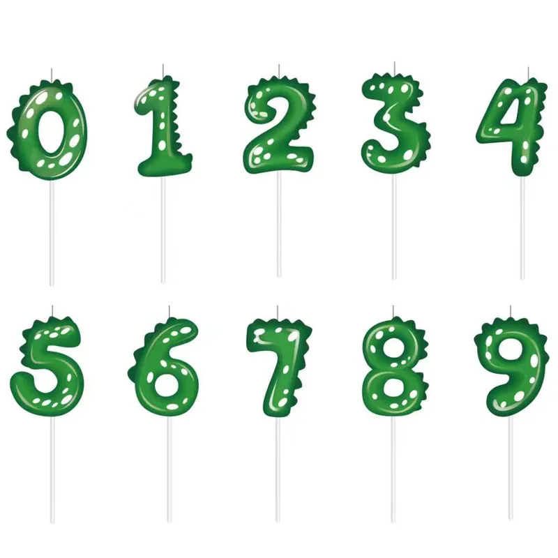 

1Pc Green Dinosaur Digital Candle Baby Children's Birthday Candle Dinosaur Digital 0-9 Styling Birthday Party Decoration Candle