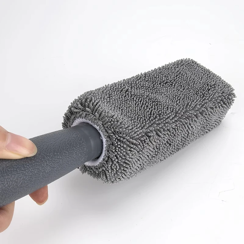 Microfiber Car Tire Brush - Effective Wheel Hub and Rim Cleaner - Perfect for Car Maintenance, Detailing, and Cleaning Supplies