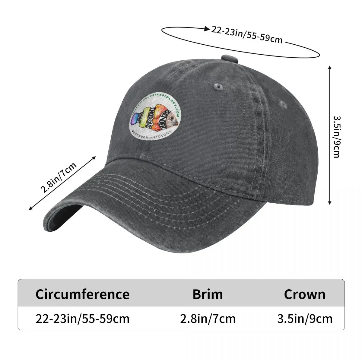 Large Round GIB Logo Baseball Cap Male hat Unique hats Funny hats beach hat Golf Women Men's