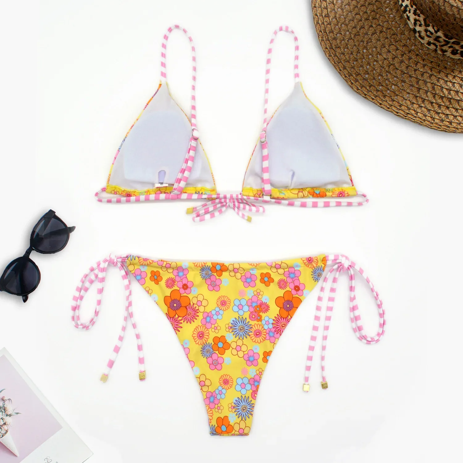 New Fashion 3D Boho Flower Swimsuit Women Sexy Two Pieces Low Waist Halter Bathing Suits Beach Bikini Surprise Gift Sex Bikini