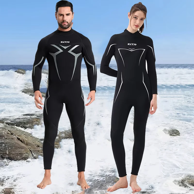 

New 3mm Neoprene Wetsuit Men Women Scuba Diving Suit One Piece Set Keep Warm Spearfishing Swimwear Snorkeling Surfing Swimsuit