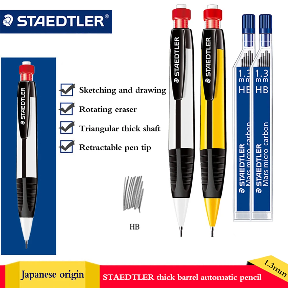 STAEDTLER Mechanical Pencil 771 Triangular Pencil Drawing Design Writing Painting 1.3mm Anti-slip Rubber Grip School Supplies