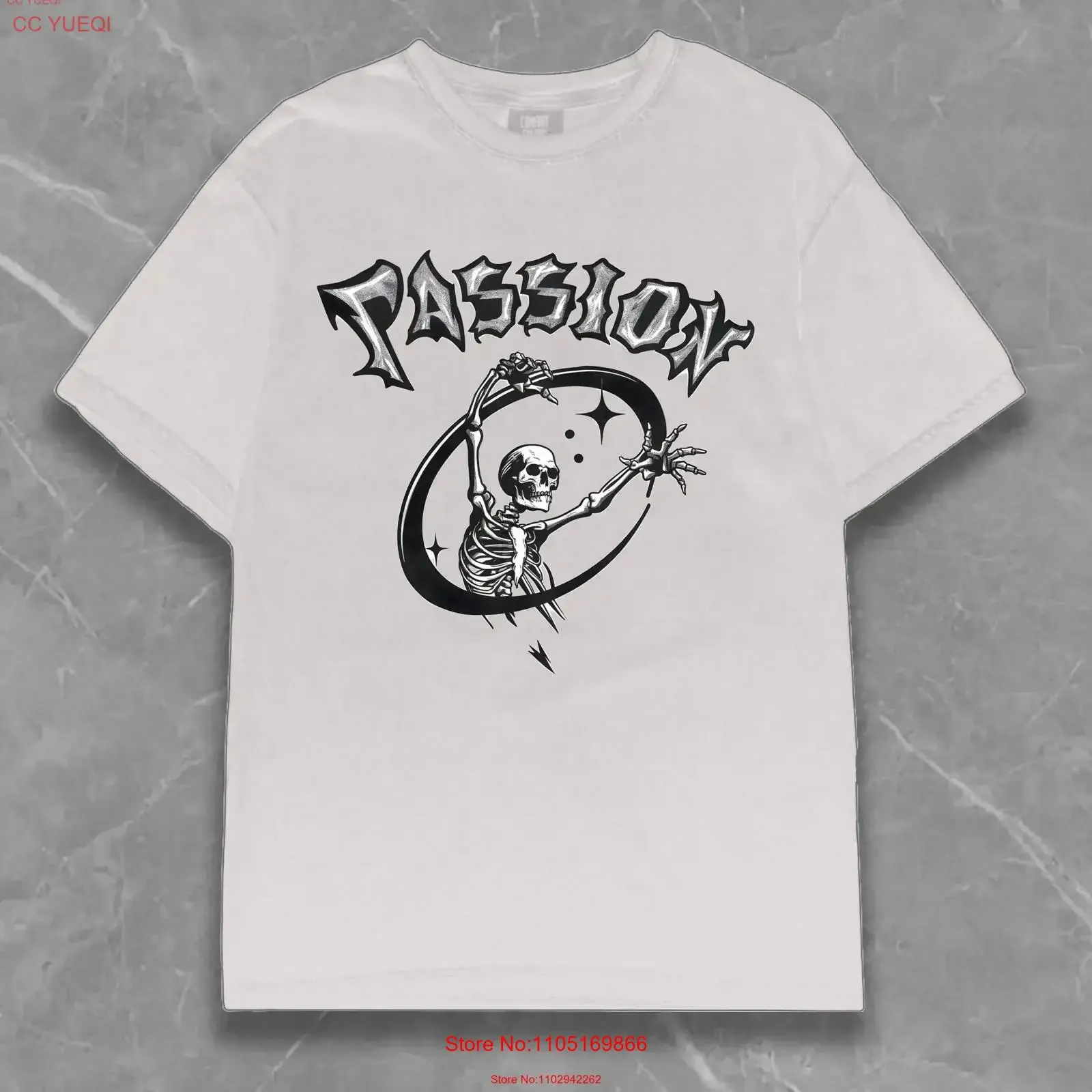 Passion Skeleton T Shirt Y2K Streetwear Fashion Vamp Retro Opium Unique Aesthetic Style Vintage Grunge vintage Washed Stretched