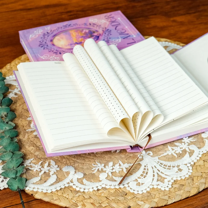 Lavender Dream Purple Hollow Hard Shell Notebook, Purple Magic Gradual Change Hard Shell Notepad, Creative Collection Notebook