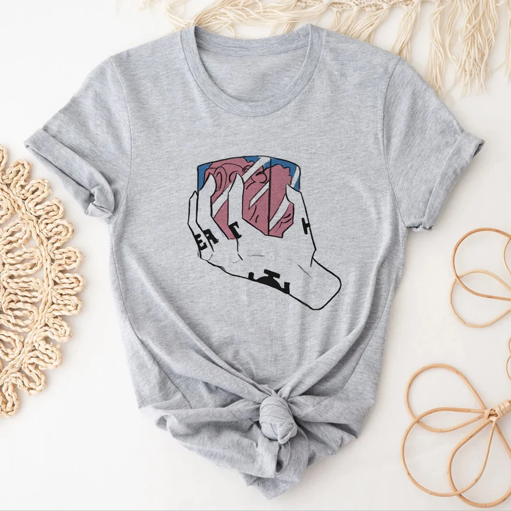 

Law Heart Tee women soft fabric graphic Japanese t-shirts female comic 2000s designer clothing