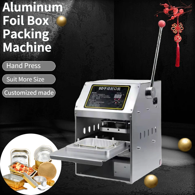 

Cheap Catering Take Away Food Container Aluminium Foil Heat Sealing Machine