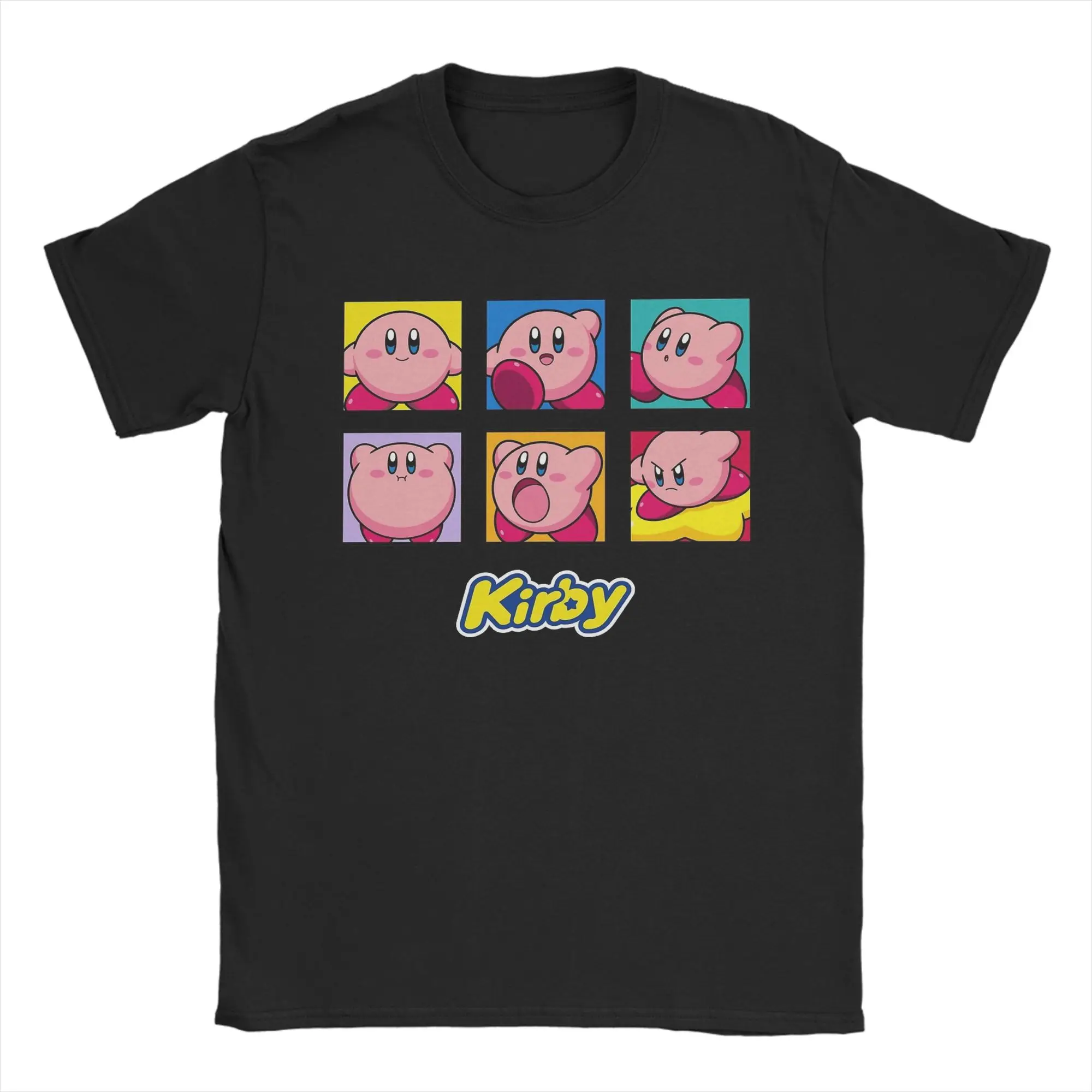 

Футболка с принтом Kirbys Multiple Expressions Vintage Panel Collage Poster, мужская, из чистого хлопка, с коротким рукавом
