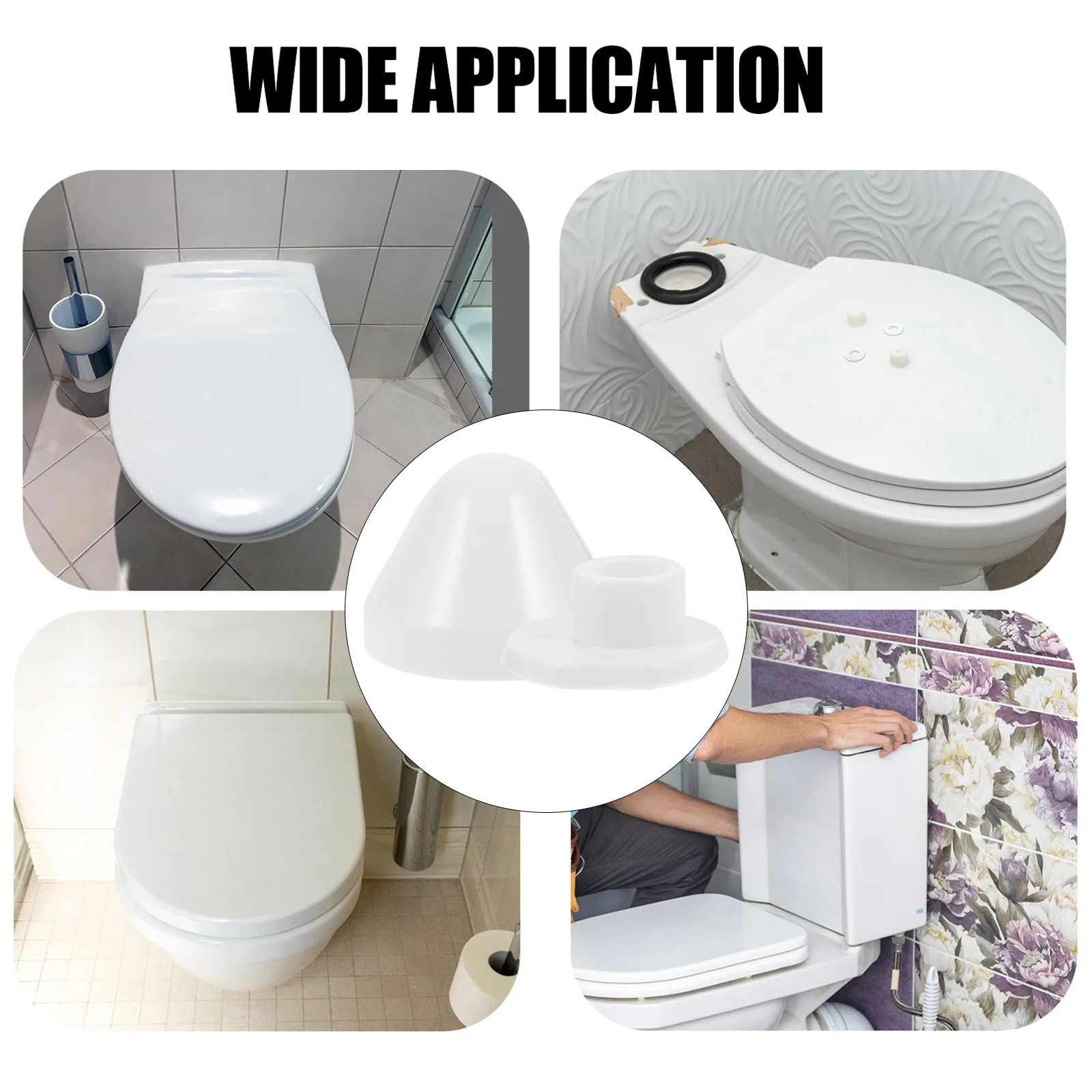 

1 Set Plastic Toilet Bolt Caps Reusable Seat Screw Covers Durable Replacement Parts Easy Install Decorative Cover For Bathroom