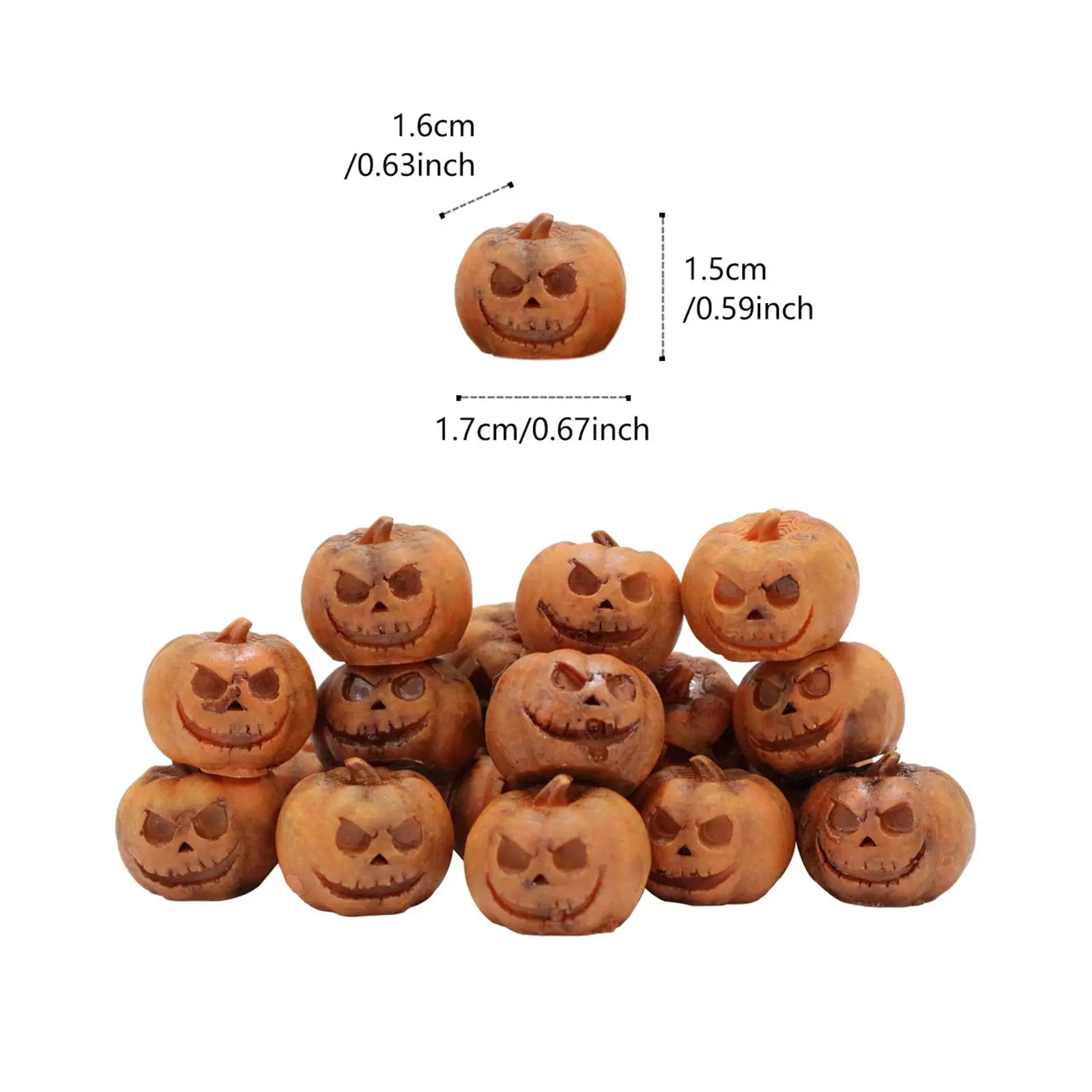 Figurine di zucca in miniatura 20x decorazioni di Halloween per il cortile della tavola di casa