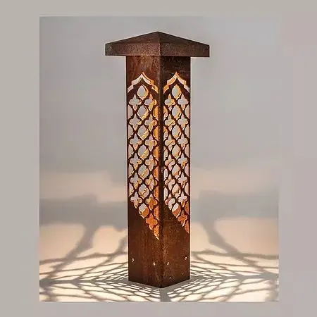 garden ornaments artwork 12v Christmas LED  decorative  corten steel rusty garden path lighting design bollard light