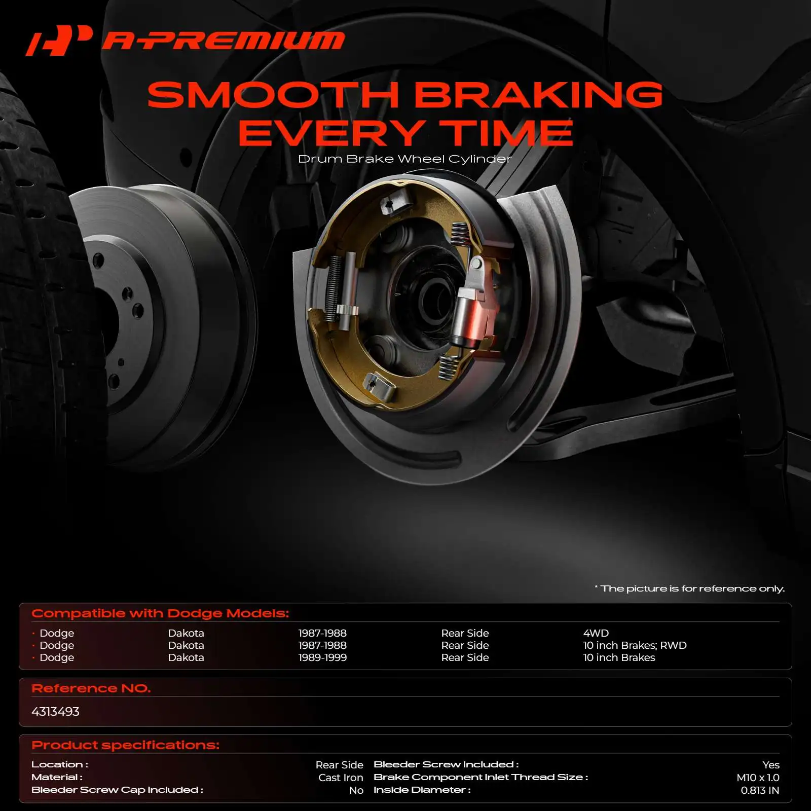 A-Premium 2Pcs Rear Side Drum Brake Wheel Cylinder for Dodge Dakota 1987-1999