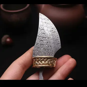 大馬士革鋼固定刀刃刀坯 家用DIY刀具坯料 配件 露營求生直刀 10 最佳銷售 刀坯 - №2