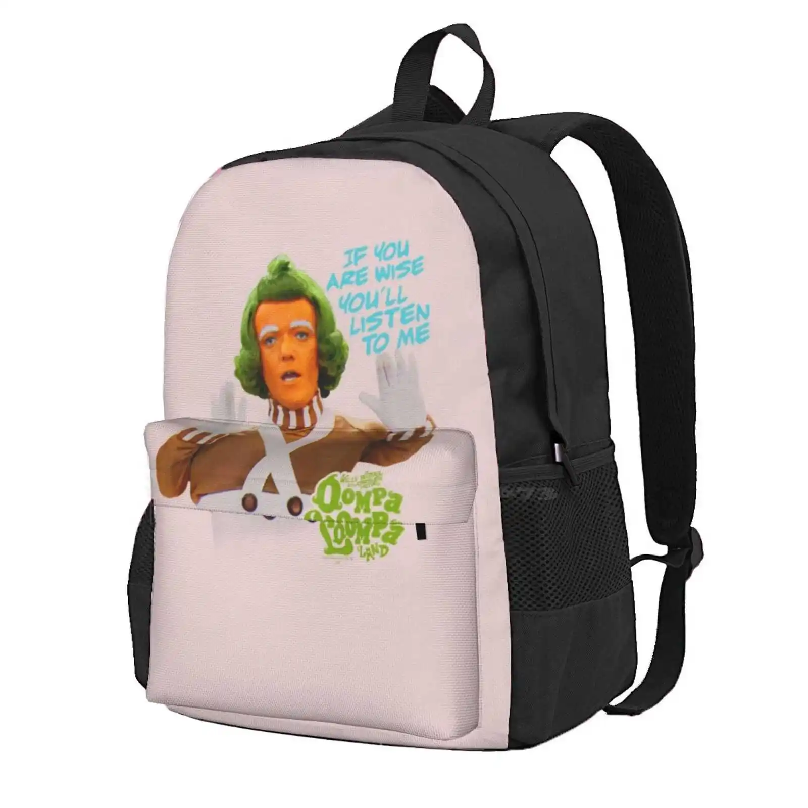 If You Are Wise You Will Listen To Me Hot Sale Schoolbag Backpack Fashion Bags Charlie And The Chocolate Factory Gene Wilder