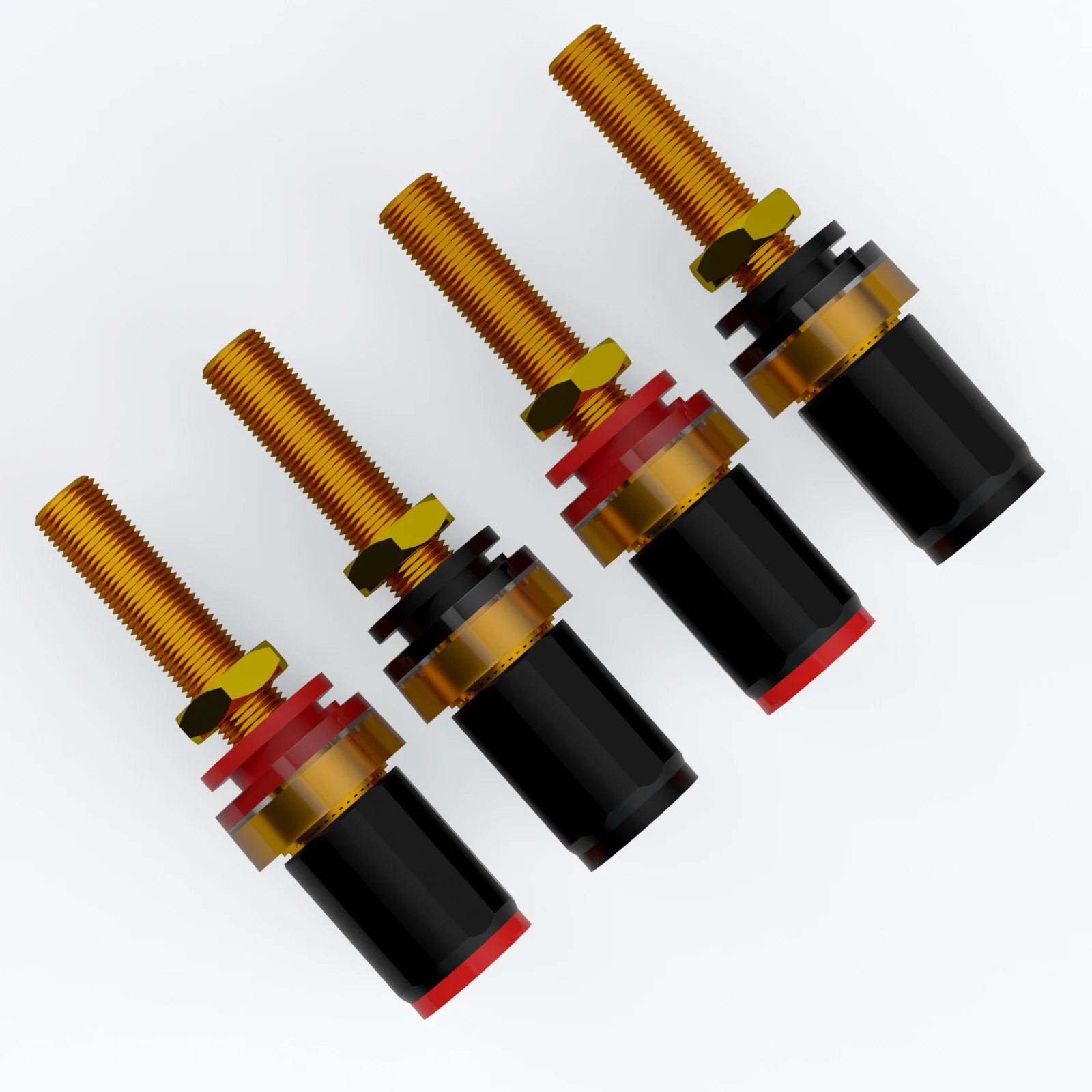 مكبر الصوت محطة ملزمة آخر 60 مللي متر الموز التوصيل جاك لوحة جبل موصل مقبس نحاسي 24K مطلية بالذهب لمكبرات الصوت