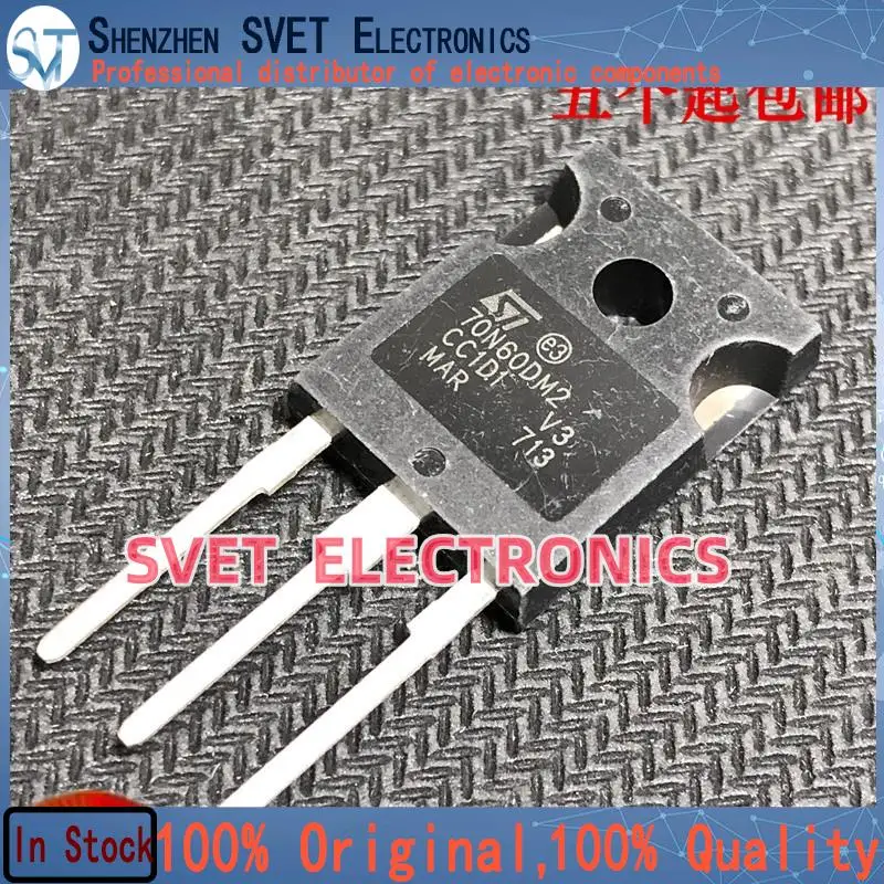 10PCS-50PCS  70N60DM2 STW70N60DM2  TO-247 600V 66A 5 Original In Stock Fast shipping